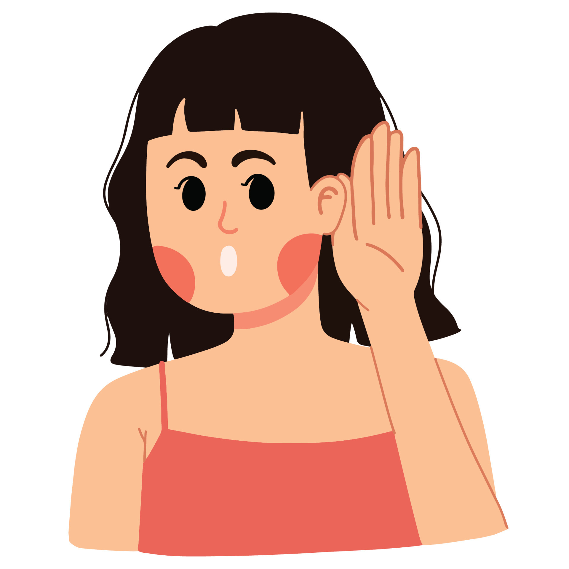 a portrait of eavesdropping woman over heard illustration 9572023