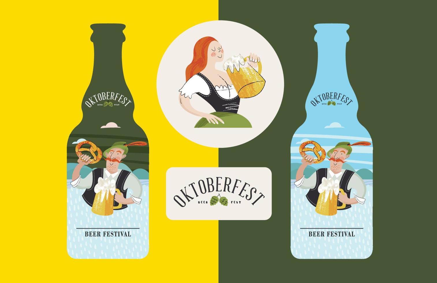 ilustración vectorial para el festival de la cerveza oktoberfest vector