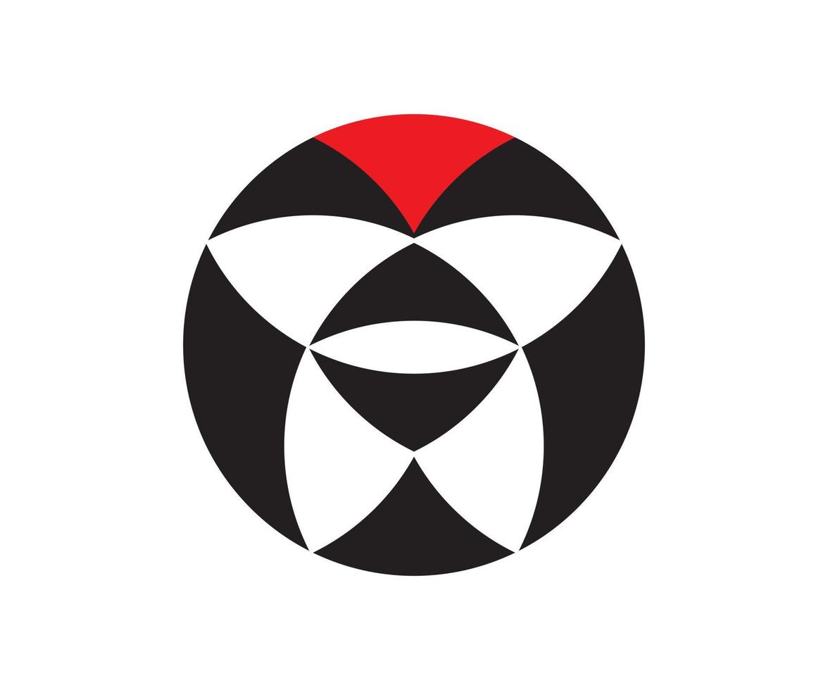 Circle logo withe black and red color vector