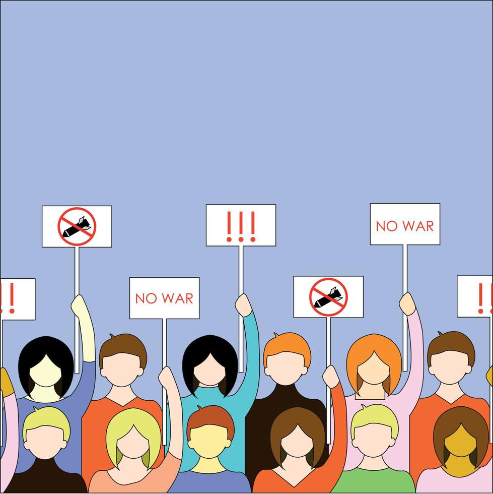 rally against the war vector