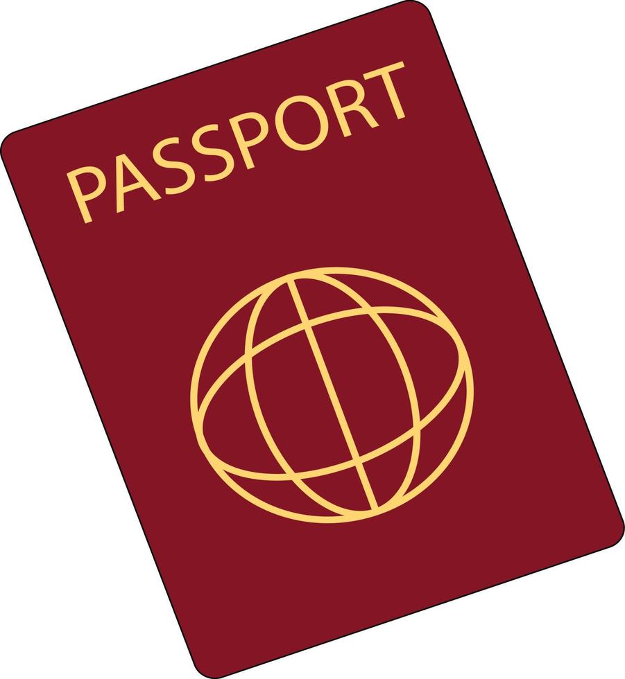 Ilustración de diseño de vector de pasaporte realista aislado sobre fondo blanco