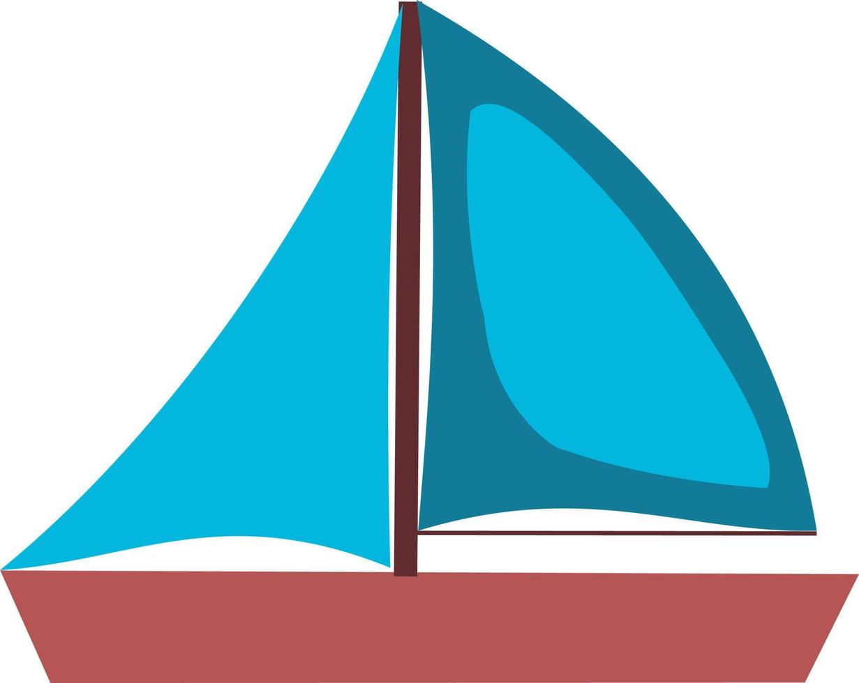 Sailing yacht. Sailing boat. Vector Illustration in cartoon style isolated on white background