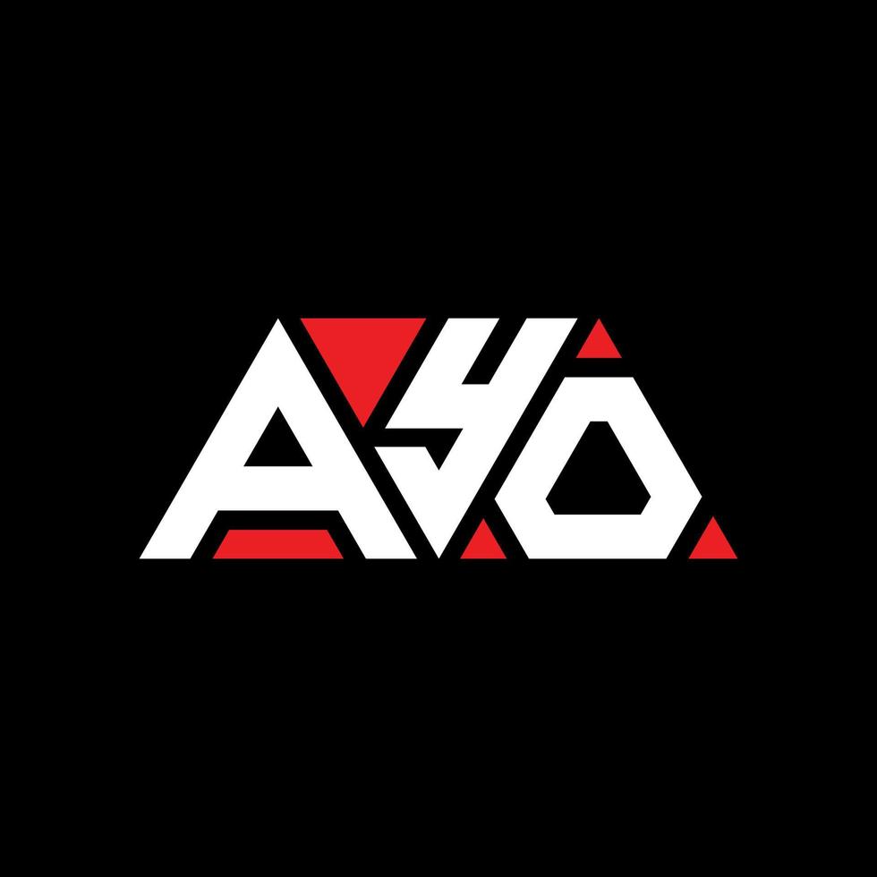 AYO triangle letter logo design with triangle shape. AYO triangle logo design monogram. AYO triangle vector logo template with red color. AYO triangular logo Simple, Elegant, and Luxurious Logo. AYO