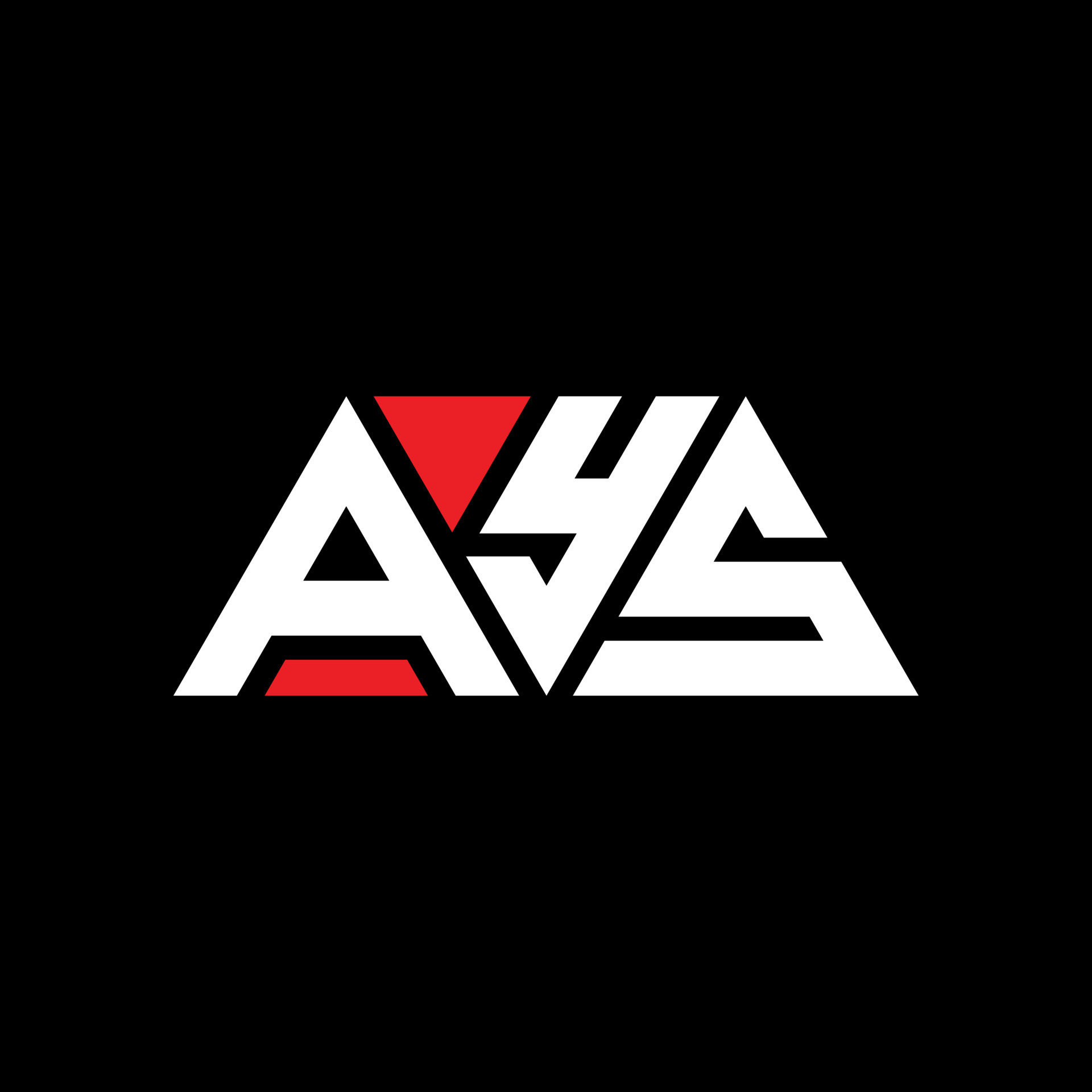 ays diseño de logotipo de letra triangular con forma de triángulo