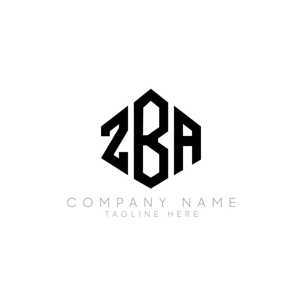 ZBA letter logo design with polygon shape. ZBA polygon logo monogram. ZBA cube logo design. ZBA hexagon vector logo template white and black colors. ZBA monogram, ZBA business and real estate logo.