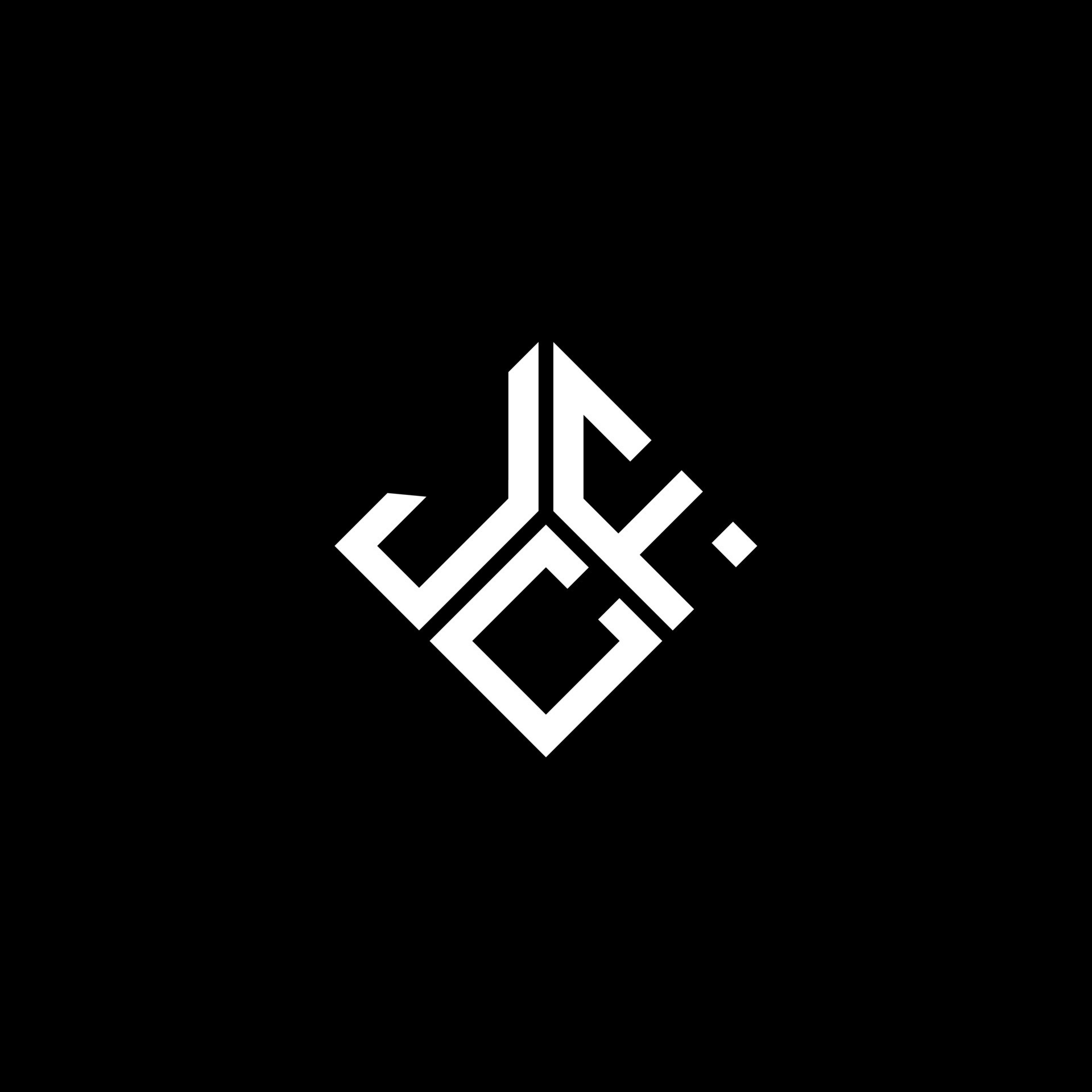 JCF letter logo design on black background. JCF creative initials
