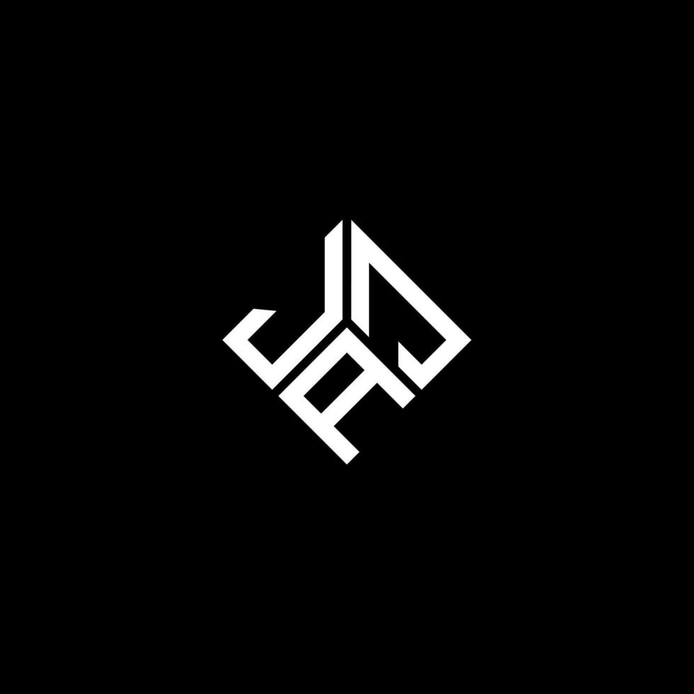 JAJ letter logo design on black background. JAJ creative initials letter logo concept. JAJ letter design. vector