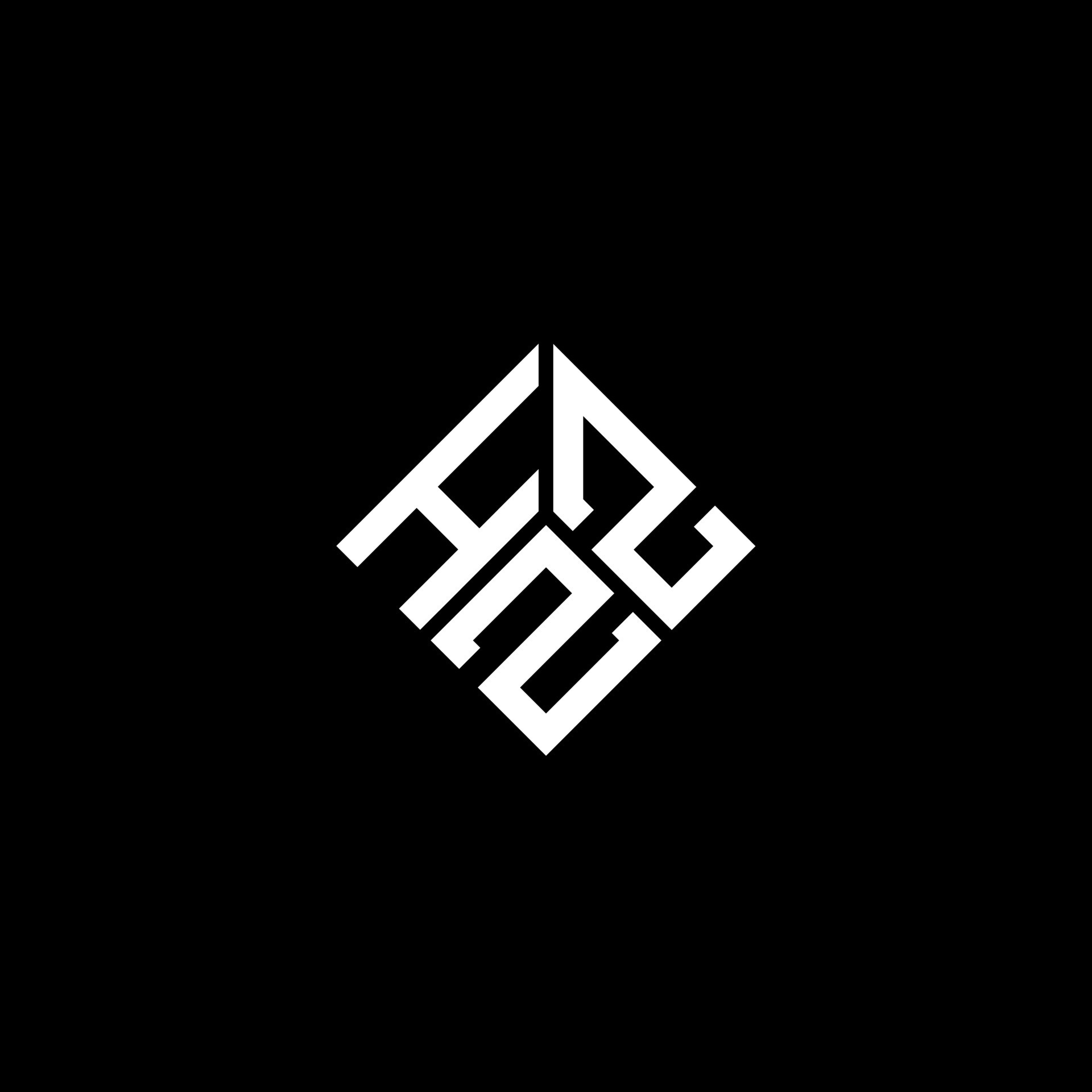 HZZ letter logo design on black background. HZZ creative initials