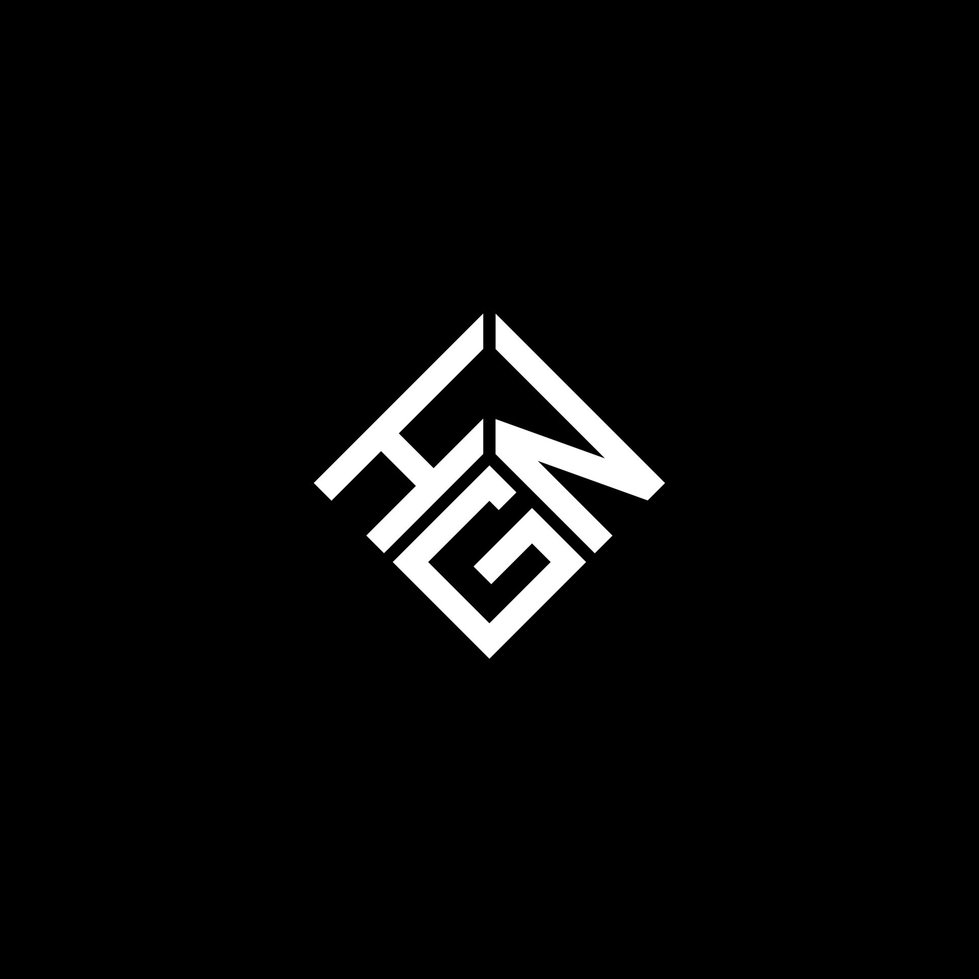 HGN letter logo design on black background. HGN creative initials ...