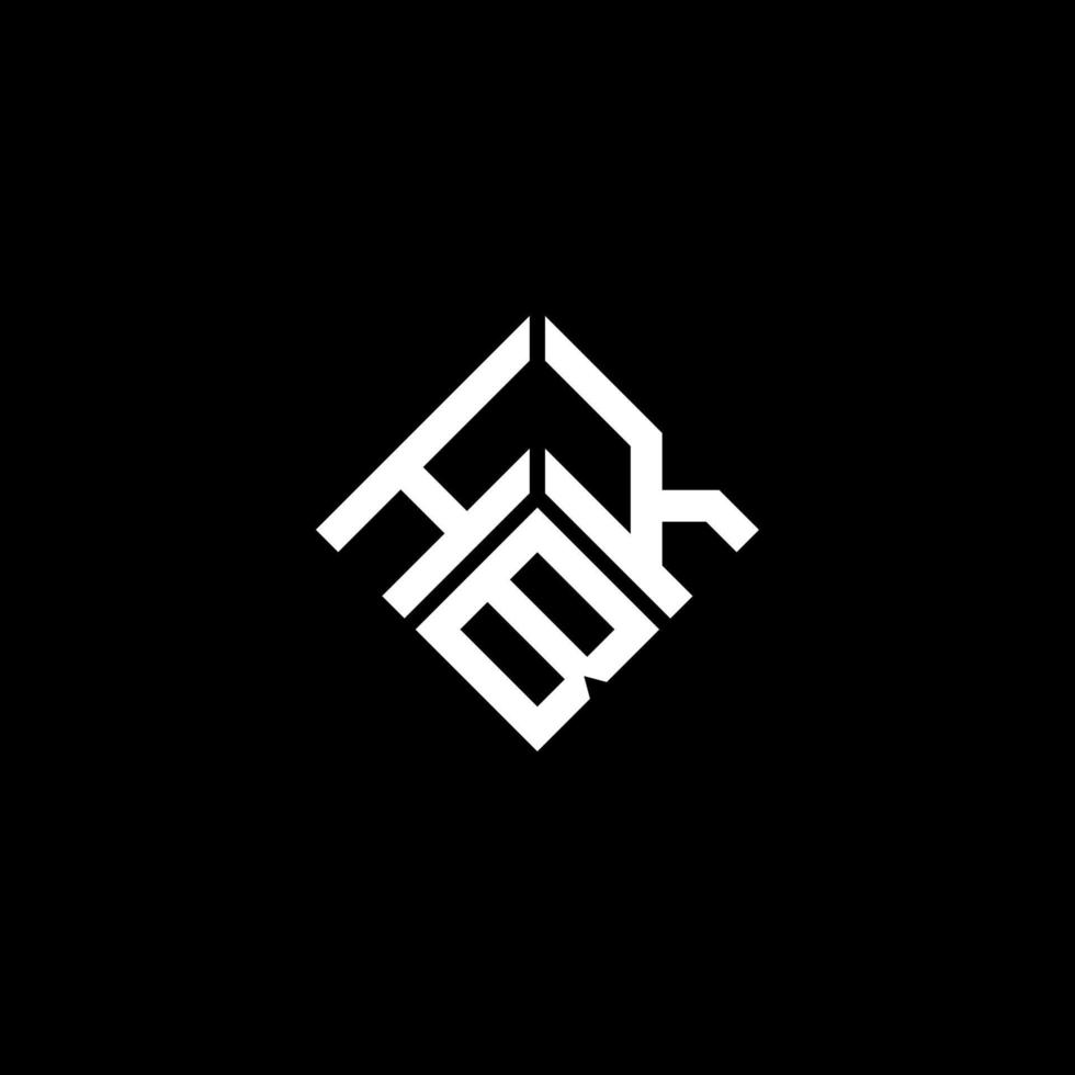 diseño del logotipo de la letra hbk sobre fondo negro. concepto de logotipo de letra de iniciales creativas hbk. diseño de letras hbk. vector