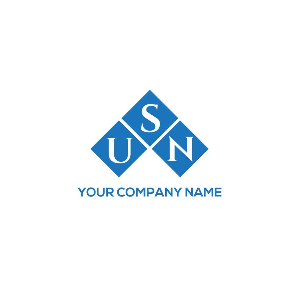 USN letter logo design on white background. USN creative initials letter logo concept. USN letter design. vector