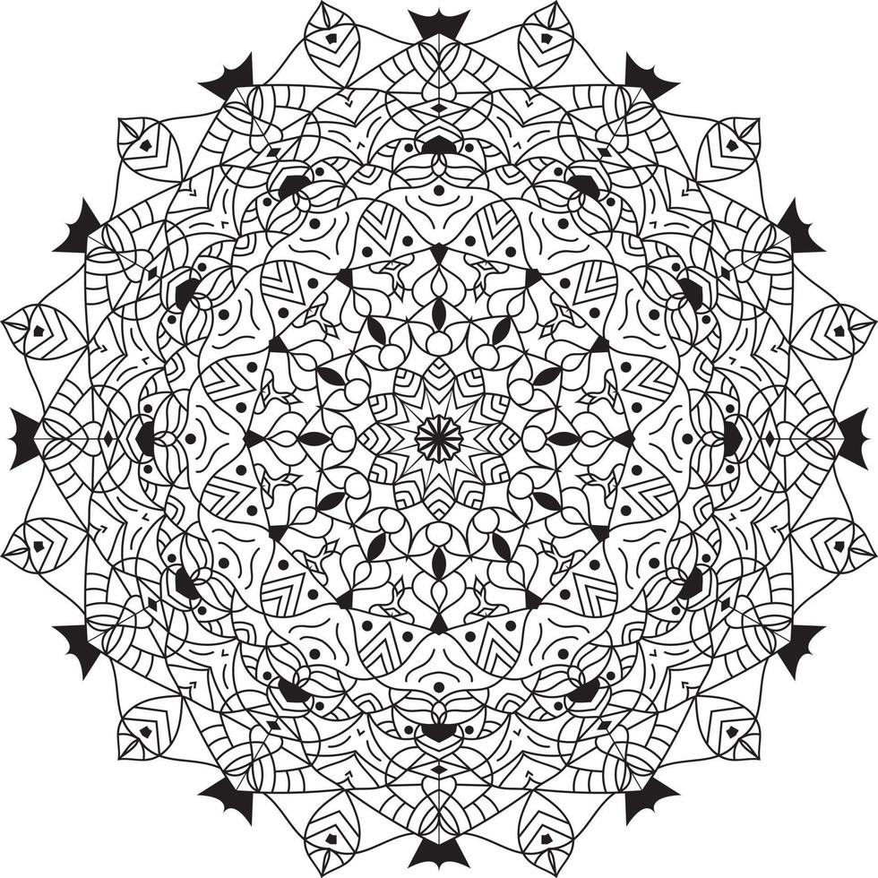 Vector hand drawn doodle mandala. Mehendi, tattoo, decoration, Henna, Coloring book page.
