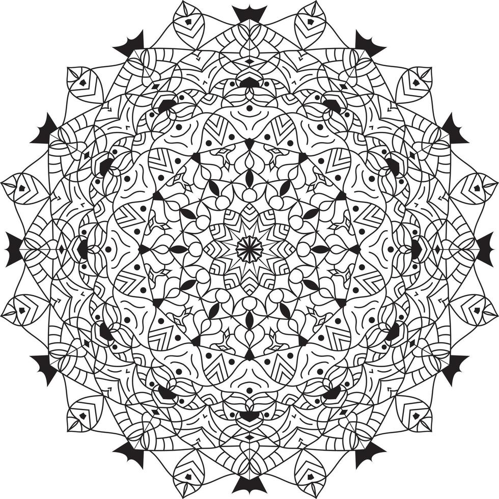 vector dibujado a mano doodle mandala. mehendi, tatuaje, decoración, henna, página de libro para colorear.