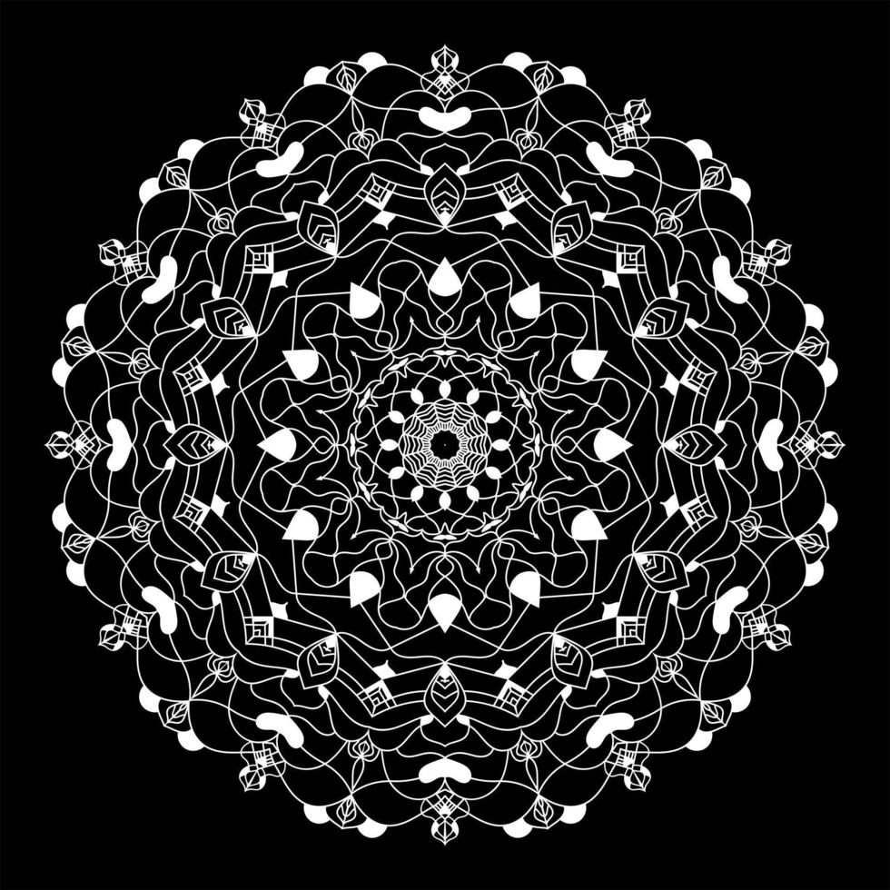Mandala ornament vector illustration.Hand drawn pattern. Mandala template for coloring book, page decoration. Relaxation pattern.