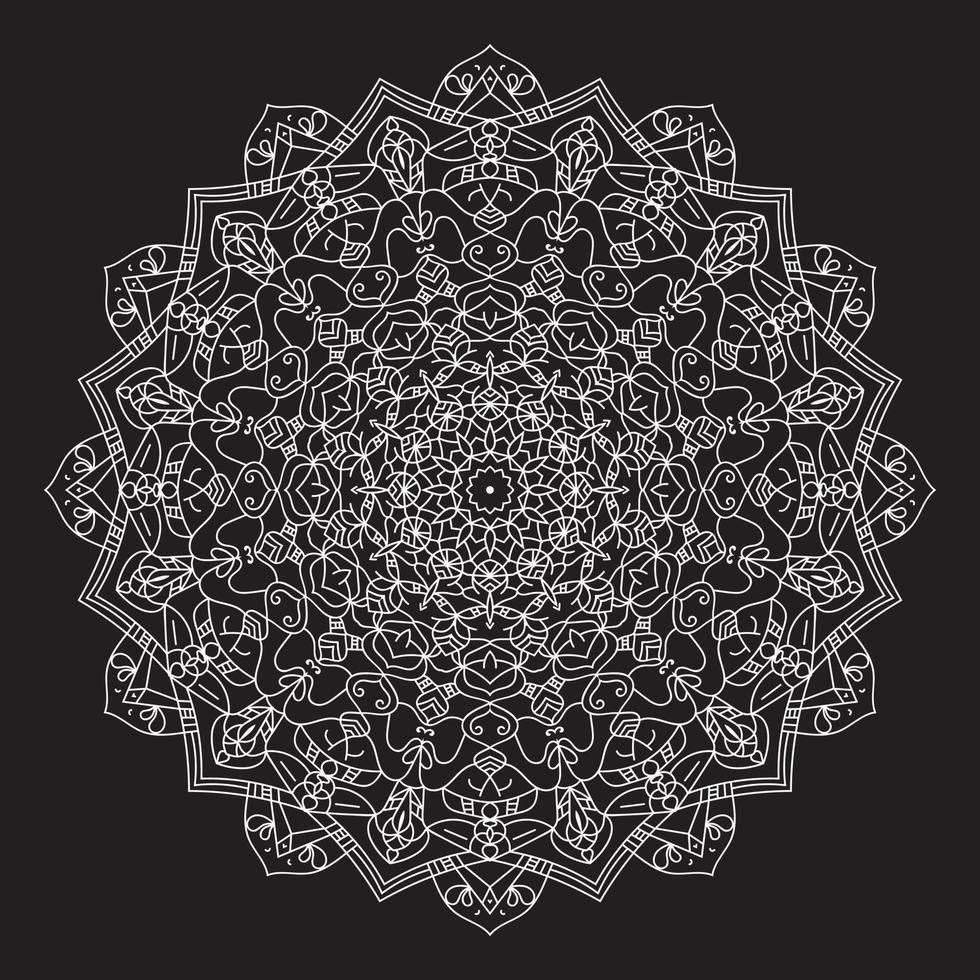 Mandala ornament vector illustration.Hand drawn pattern. Mandala template for coloring book, page decoration. Relaxation pattern.