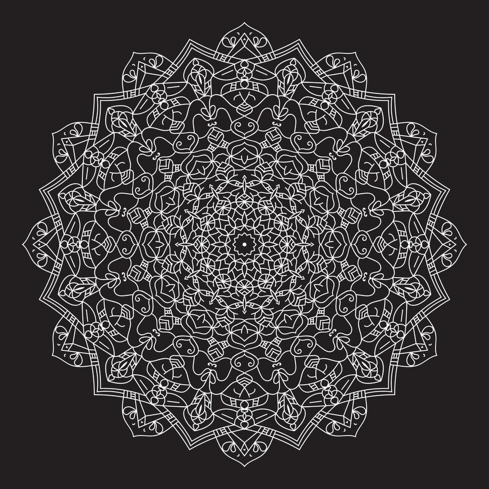 mandala ornamento vector illustration.hand patrón dibujado. plantilla de mandala para colorear libro, decoración de página. patrón de relajación.