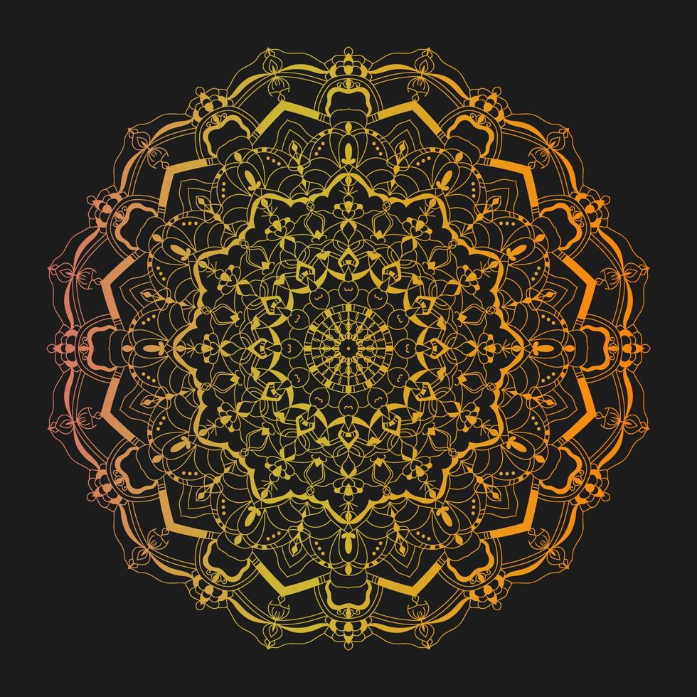 Mandala ornament vector illustration. Ethnic mandala with luxury colorful tribal ornament. Isolated.Gold color.