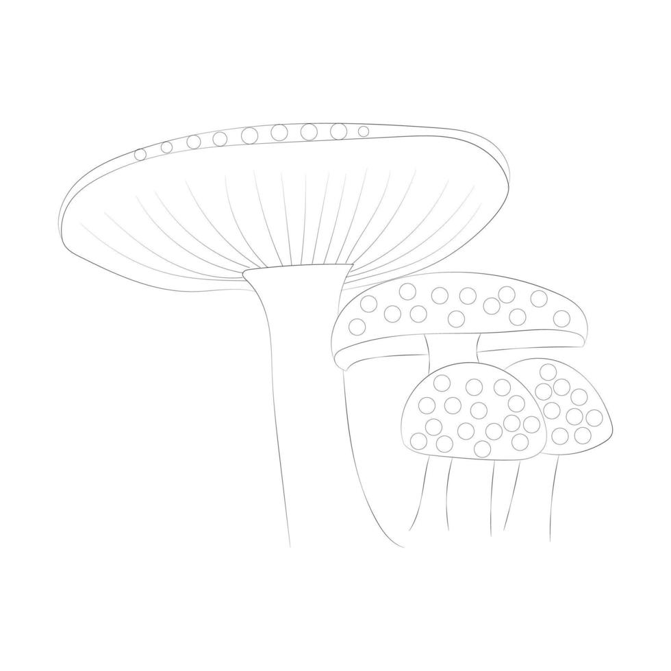 Mushroom coloring pages vector