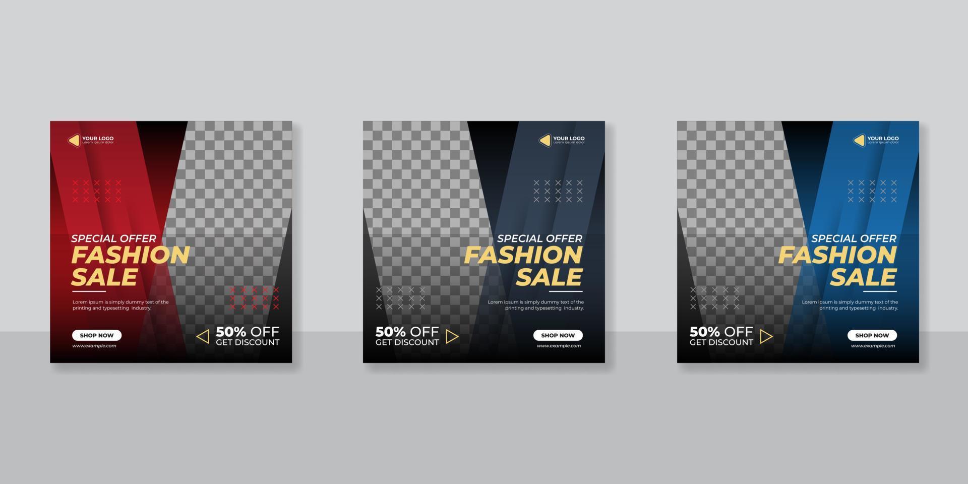 Creative concept social media template for fashion sale vector