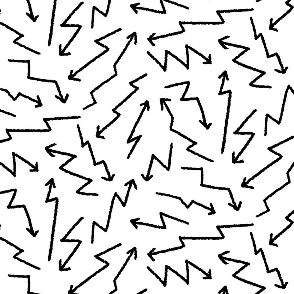 Hand drawn vector illustration of arrow pattern on white background.