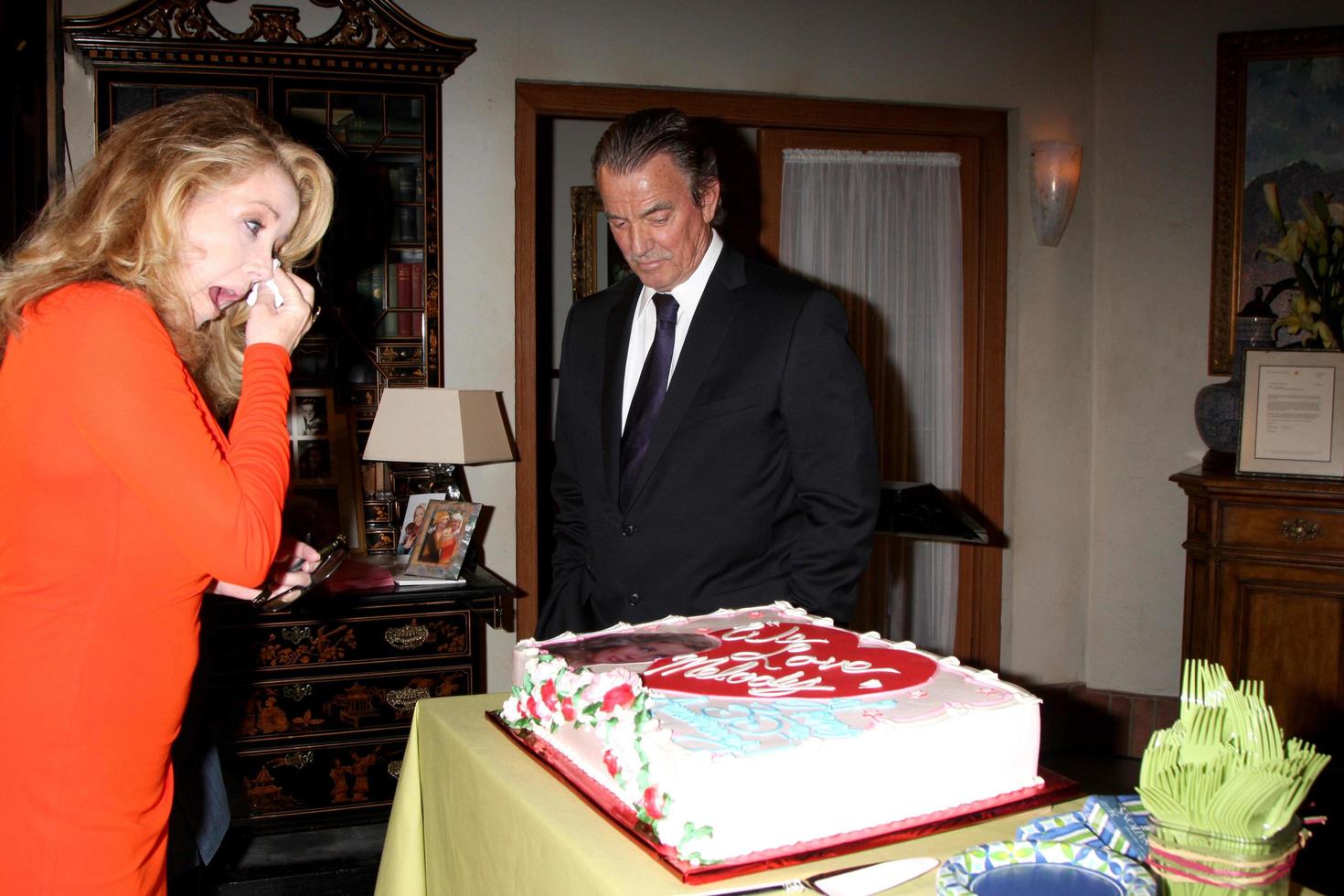 LOS ANGELES, MAR 4 - Melody Thomas Scott, Eric Braeden at the Melody Thomas Scott Celebrates 35 Years at the Young and the Restless at CBS Television City on March 4, 2014 in Los Angeles, CA photo