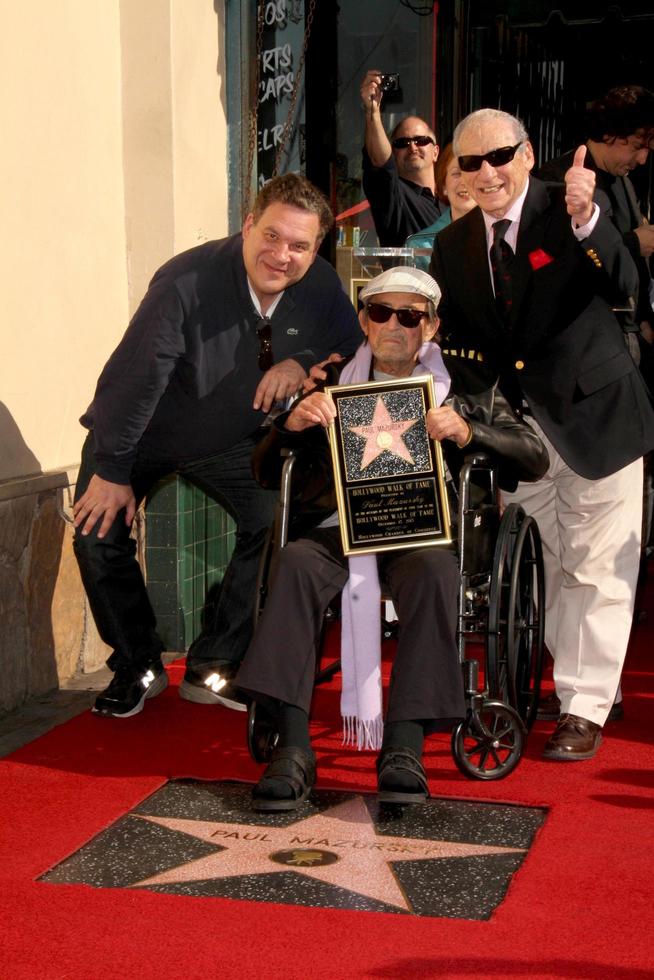 LOS ANGELES, DEC 13 - Jeff Garlin, Mel Brooks, Paul Mazursky at the Paul Mazursky Star on the Hollywood Walk of Fame Ceremony at Hollywood Blvd on December 13, 2013 in Los Angeles, CA photo