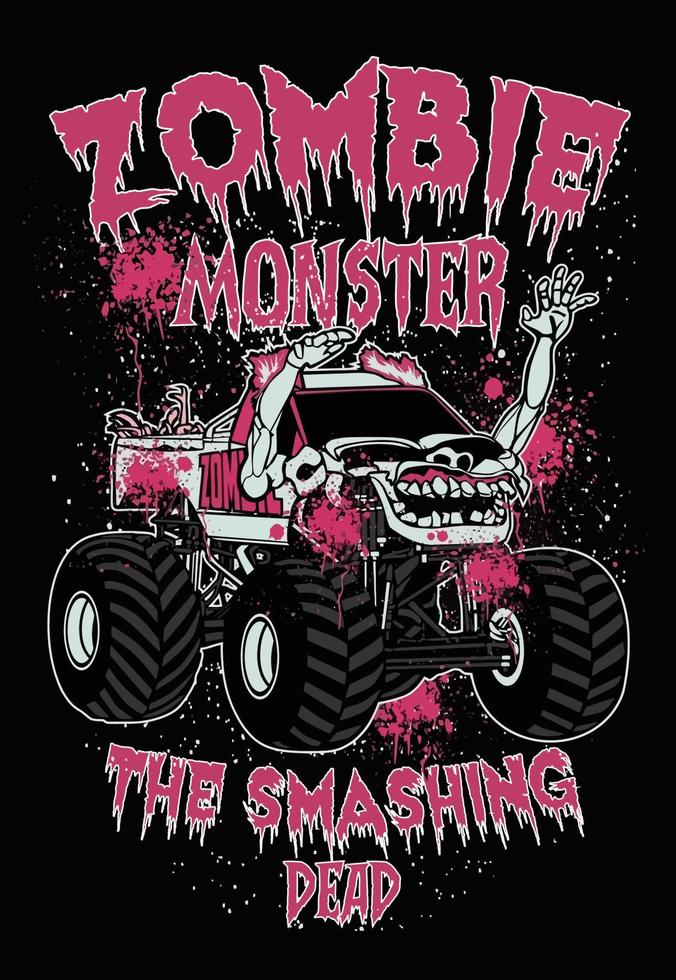 Zombie Monster truck vector