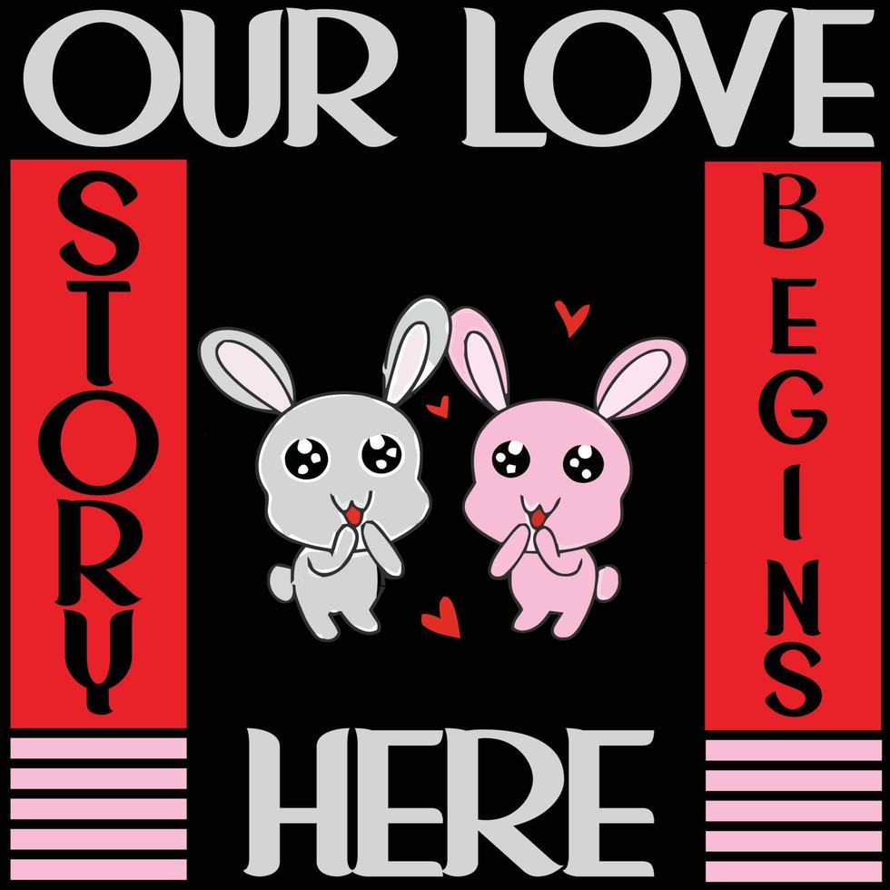 Our love story begins here vector
