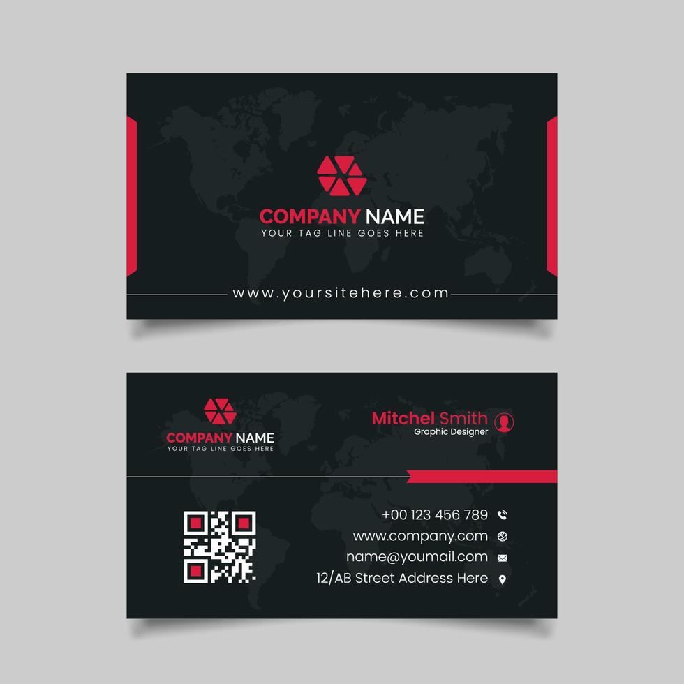 Colorful Stylish Business Card Template Design vector