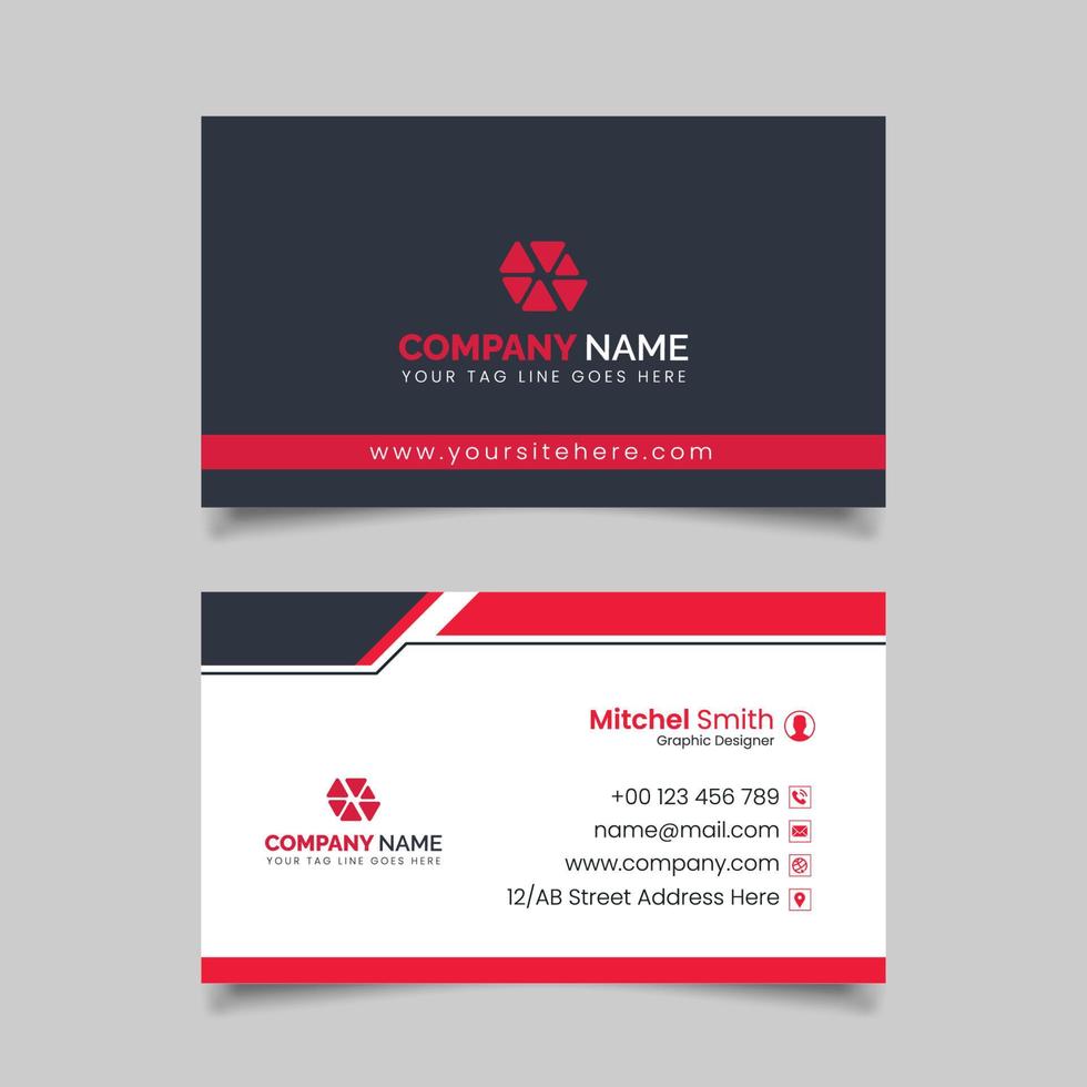 Colorful Stylish Business Card Template Design vector