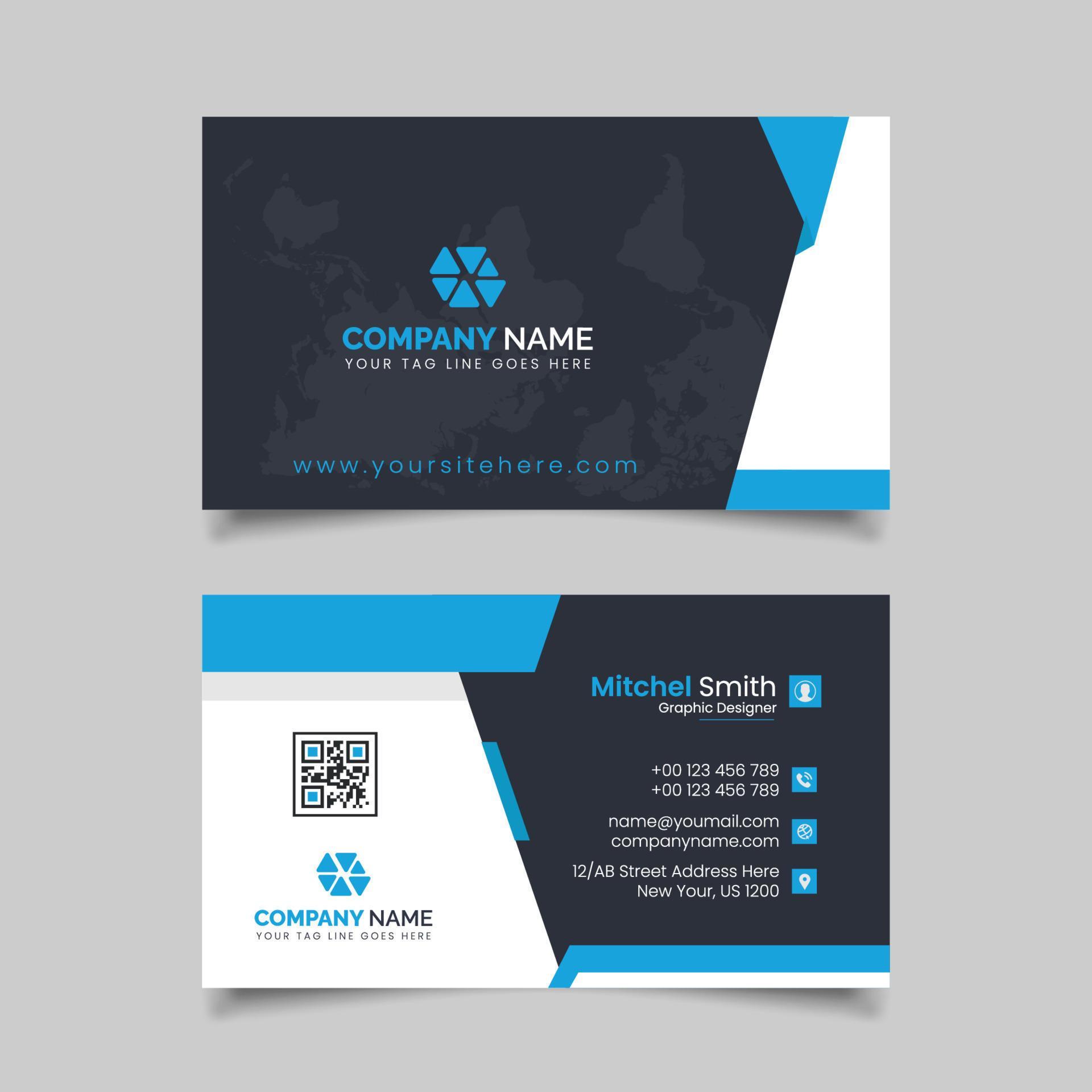 Real estate agent business card design template. Modern abstract