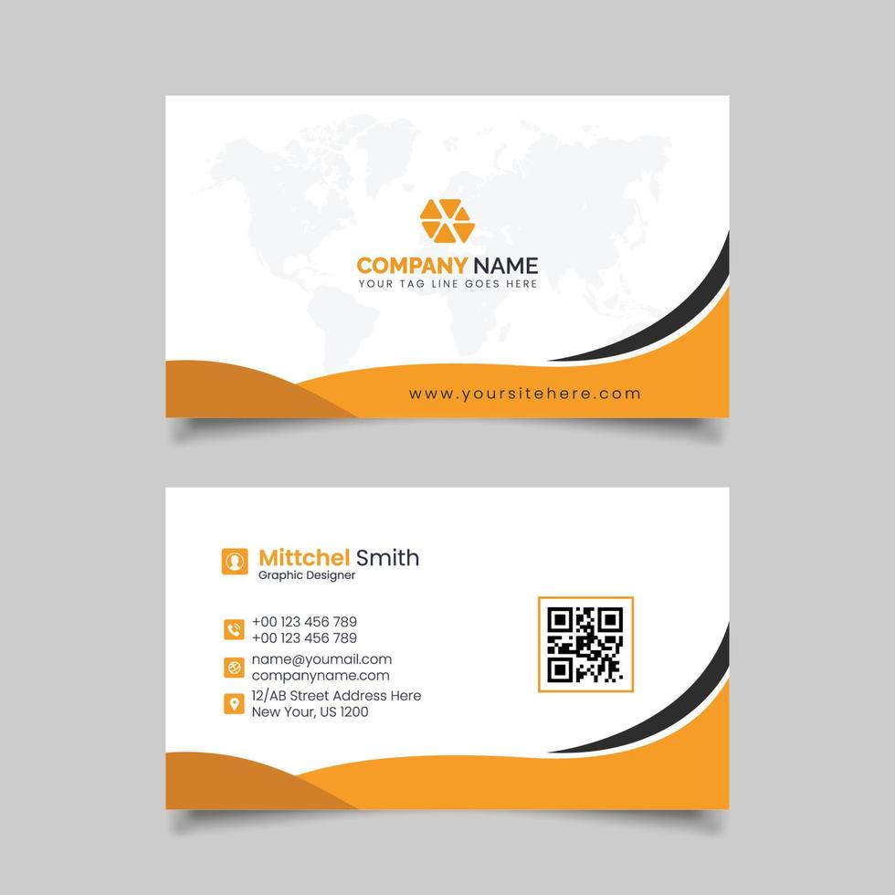 Modern Professional and Clean Business Card Design Vector Templat