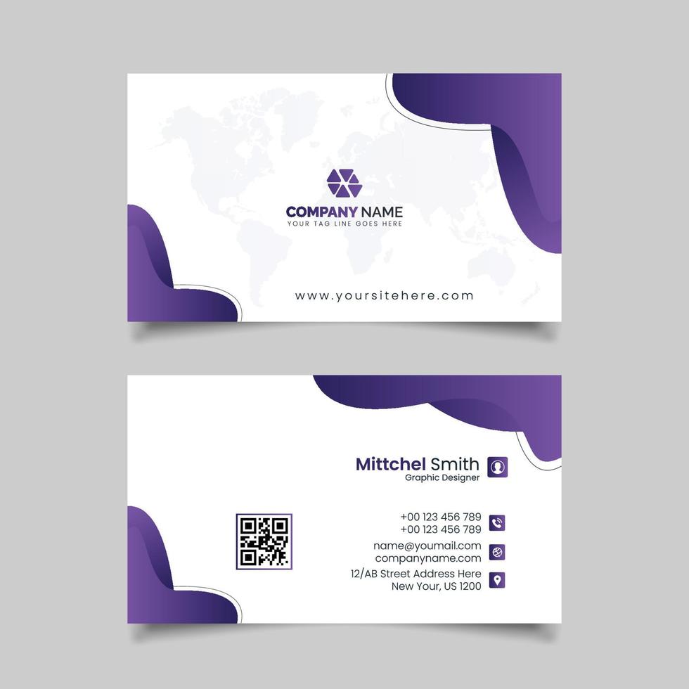 Modern Professional and Clean Business Card Design Vector Templat