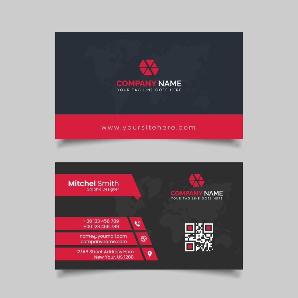 Creative Business Card Template With Clean Design vector
