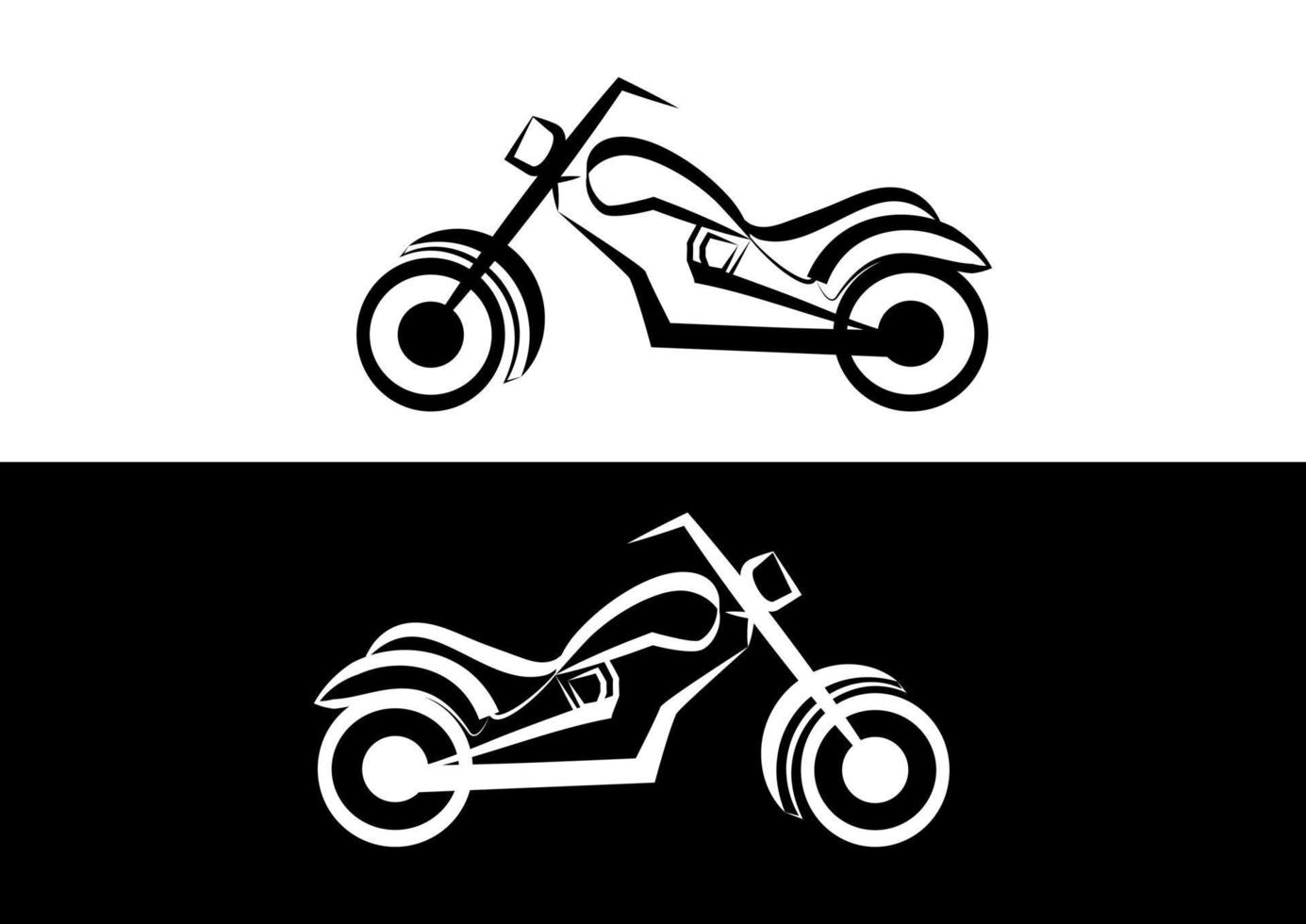 icono de moto en blanco y negro en la ilustración de vector de estilo plano