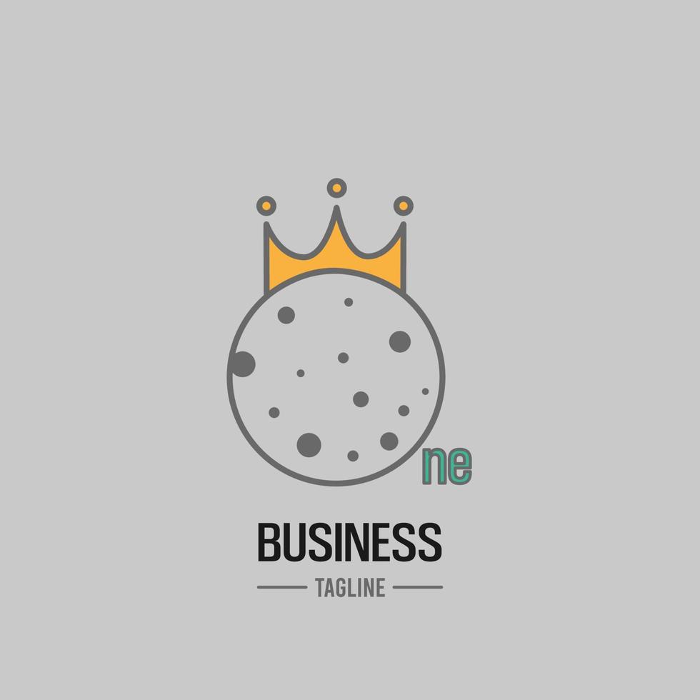 King moon, number one, Icon Logo Design Element vector
