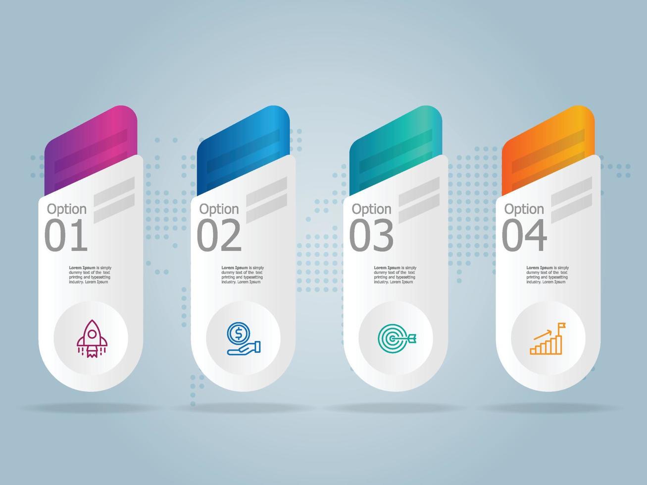 abstract horizontal timeline infographics element vector