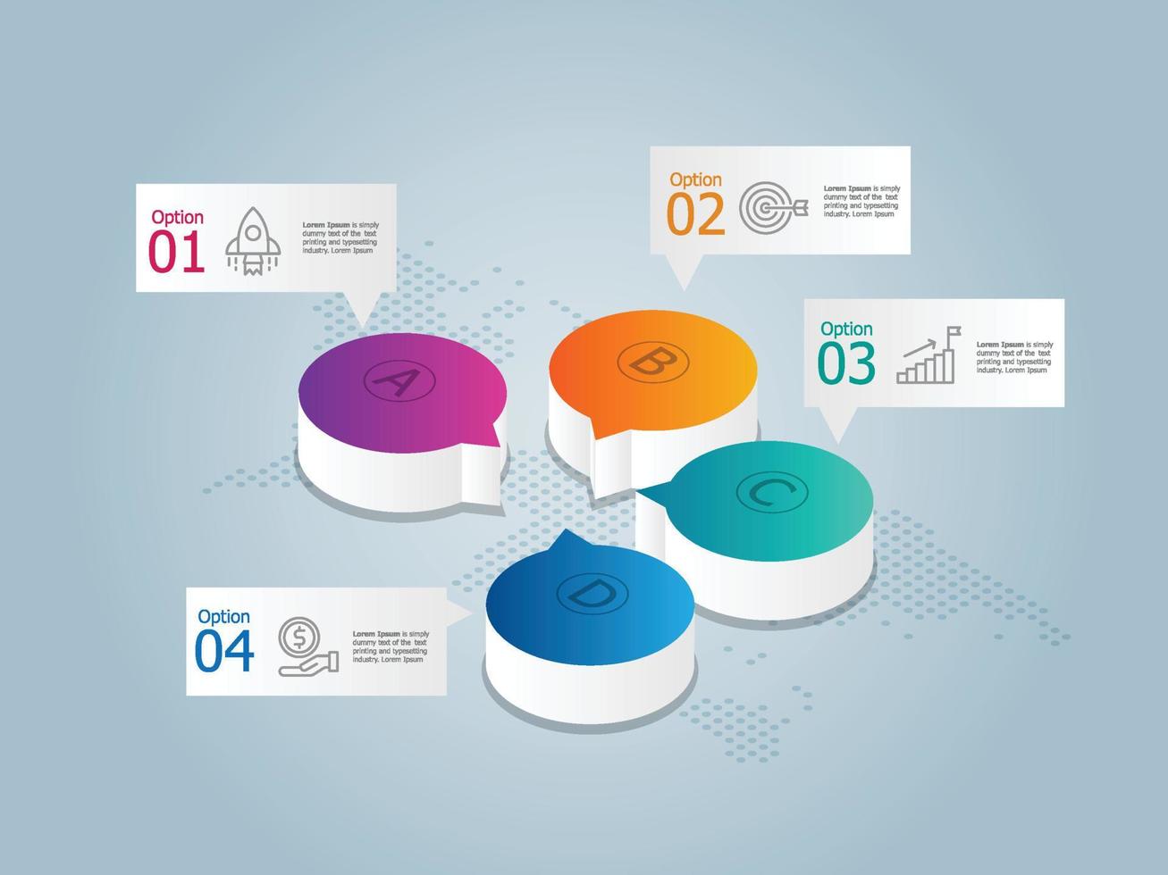 isometric infographics timeline presentation vector