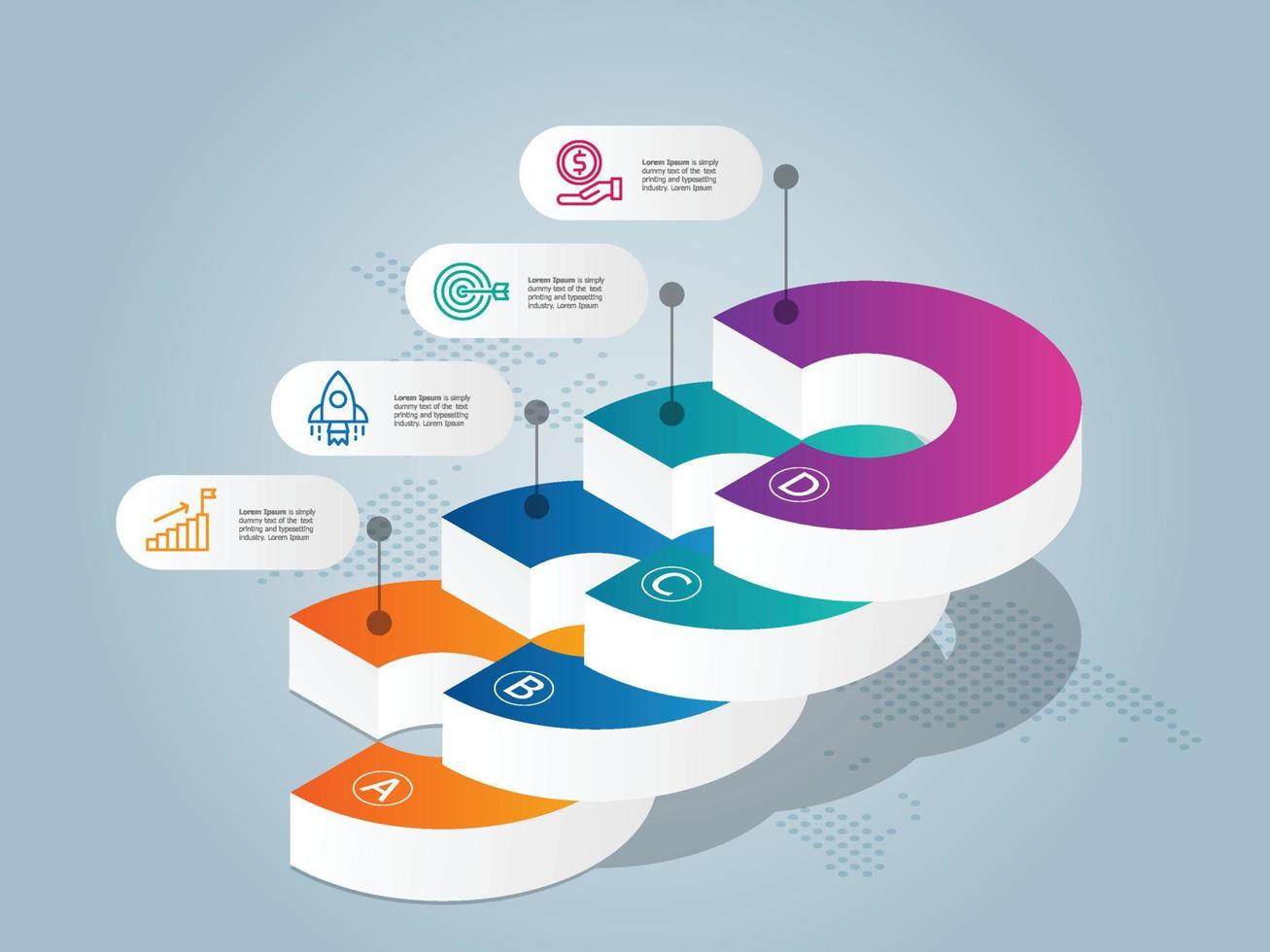 isometric infographics timeline presentation vector