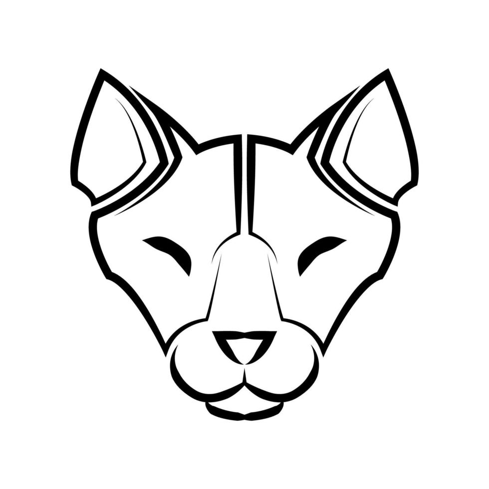 Black and white line art of cute fox head. Good use for symbol mascot icon avatar tattoo T Shirt design logo or any design vector