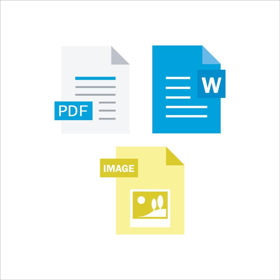 PDF , Word , Image File logo vector