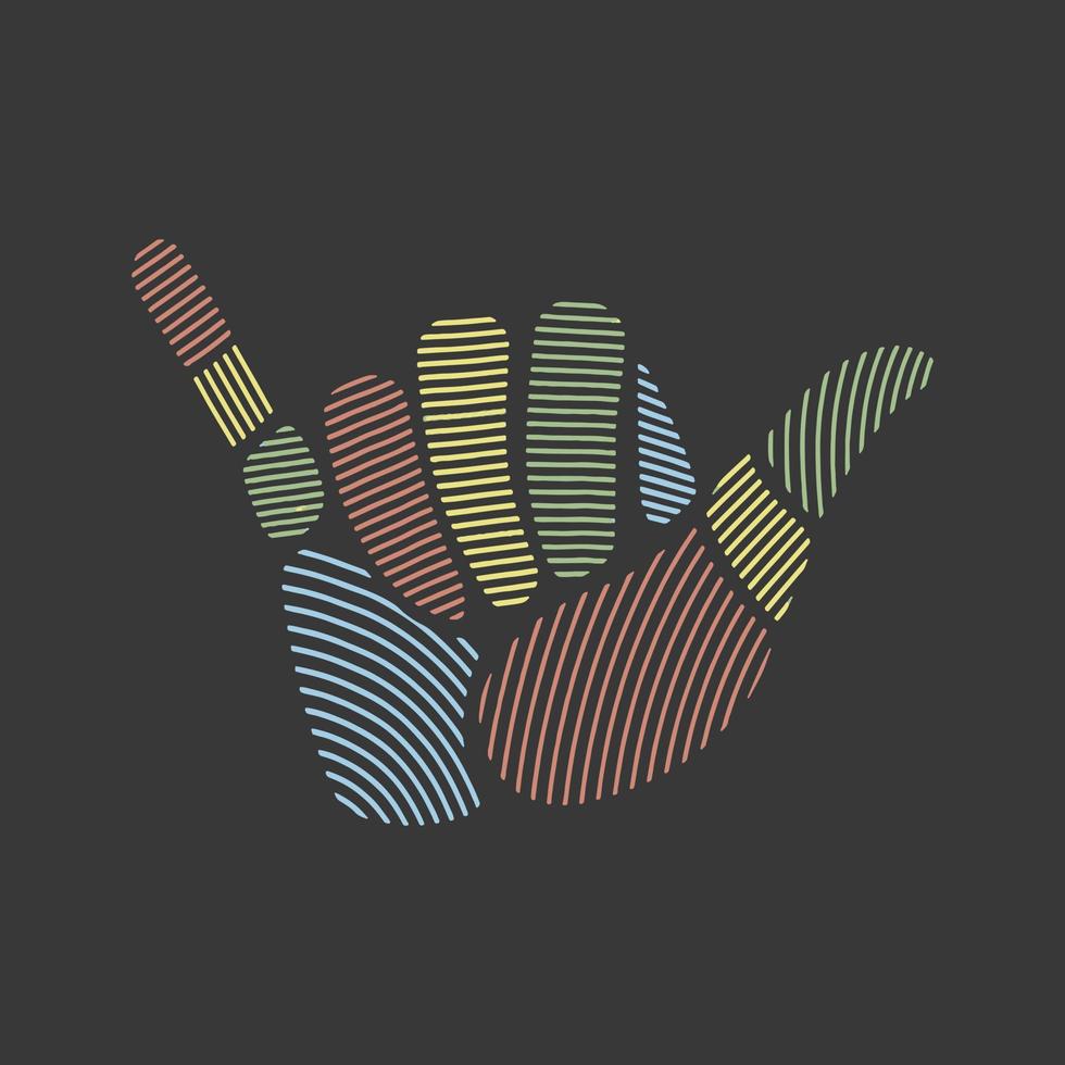 arte de línea de señal de mano vector