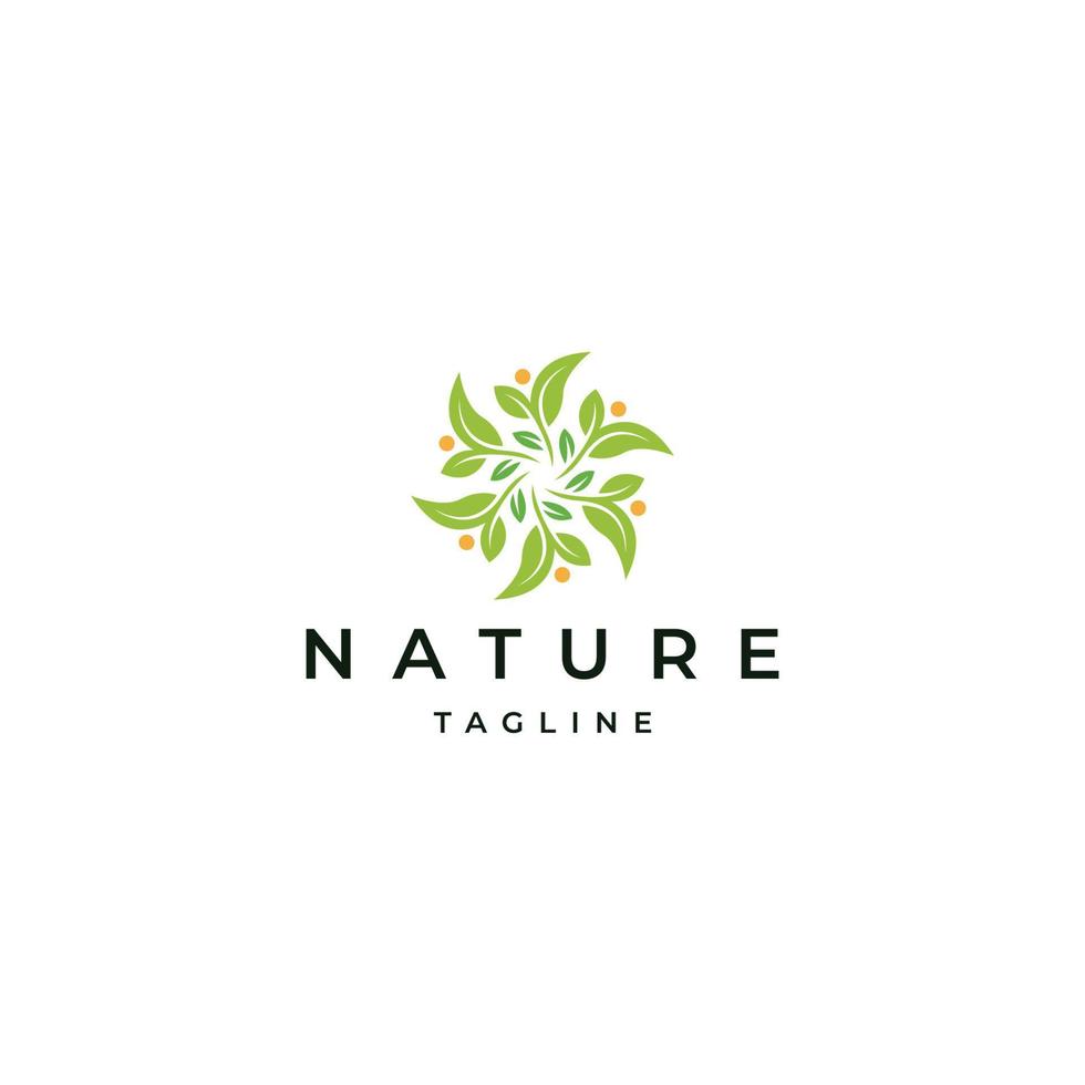 Leaf nature logo icon design template flat vector illustration