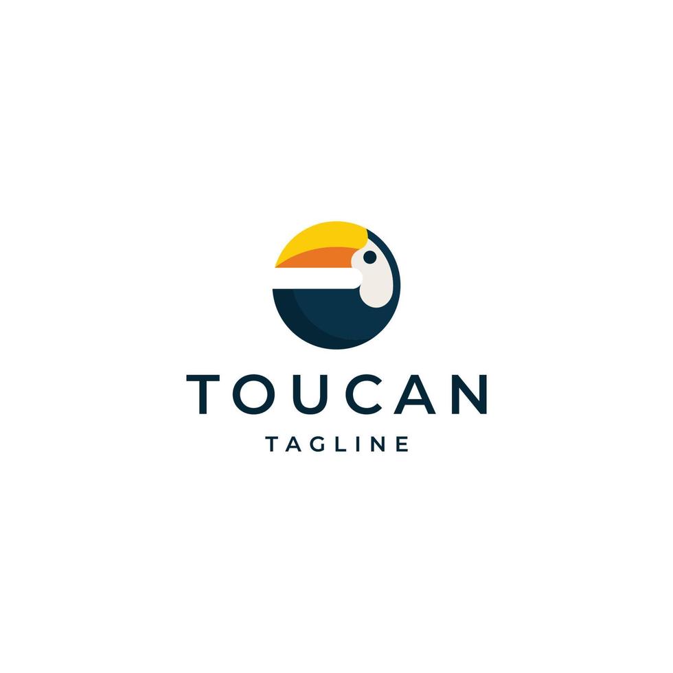 Toucan bird logo icon design template flat vector illustration