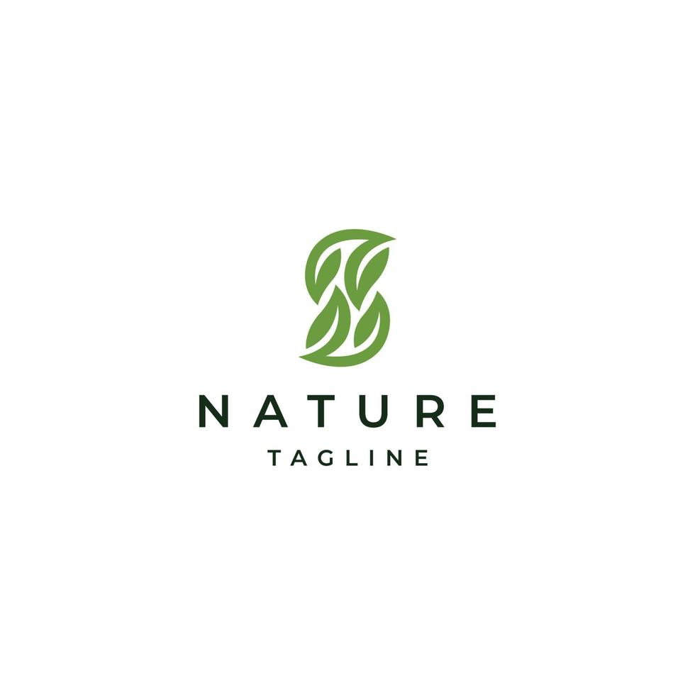 Letter S Leaf nature logo icon design template flat vector illustration