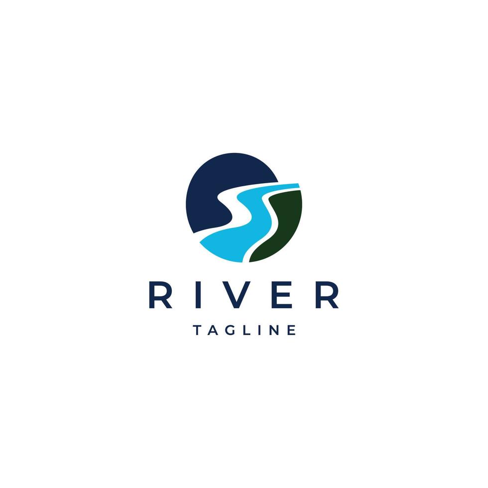 River logo icon design template flat vector illustration