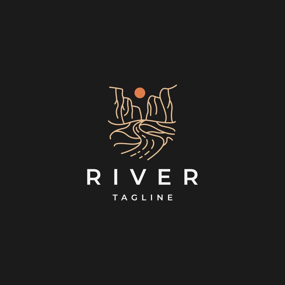 River logo icon design template flat vector illustration