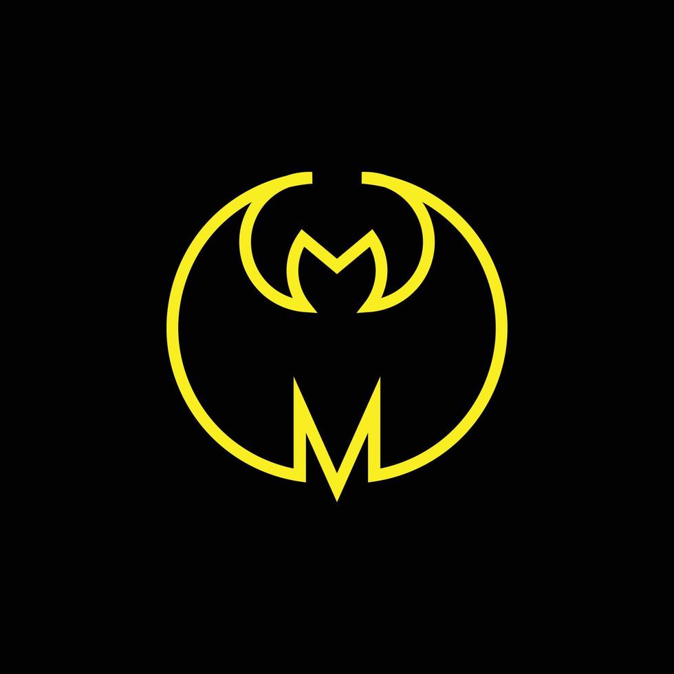 diseño de logotipo de línea de murciélago simple vector