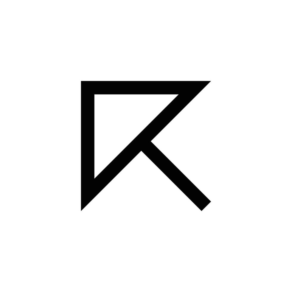 letra r flecha arriba diseño de logotipo vector