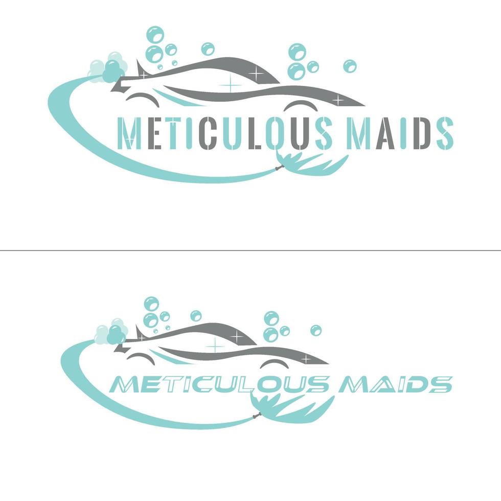 plantilla de diseño de logotipo de lavado de autos de mucamas meticulosas gratis vector